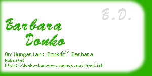 barbara donko business card