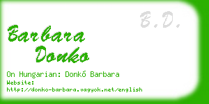 barbara donko business card